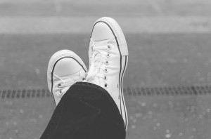 white canva shoes